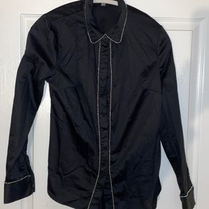 The limited beaded business casual button up